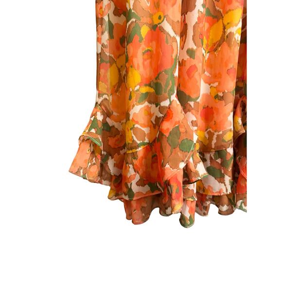 NEW Anthropologie Vineet Long Dress 70s Floral Artsy Boho Hippie XS Cottagecore - Picture 7 of 12